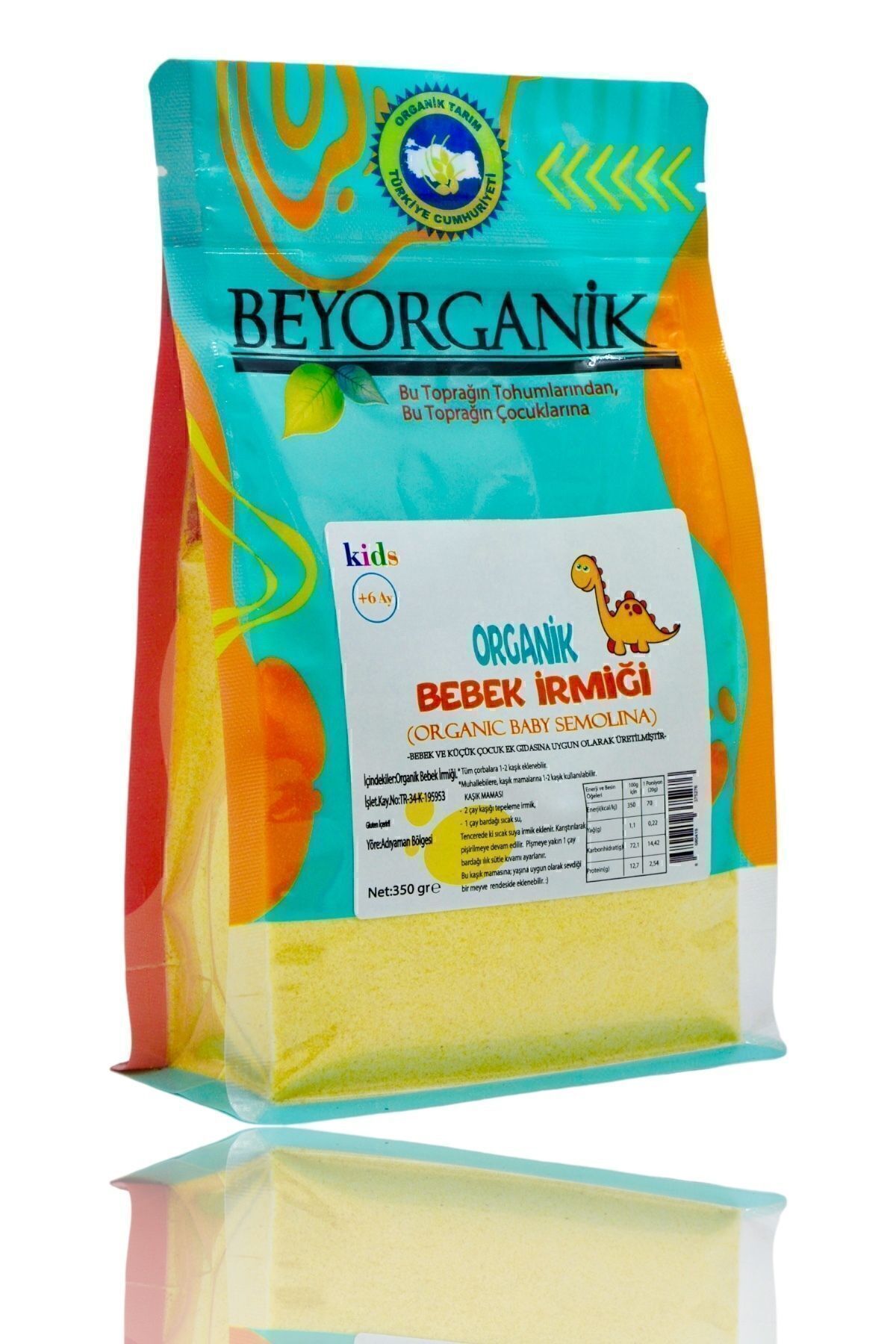 BEYORGANİK Organik Bebek Irmiği 350gr Bebek Ek Gıda 6 Ay