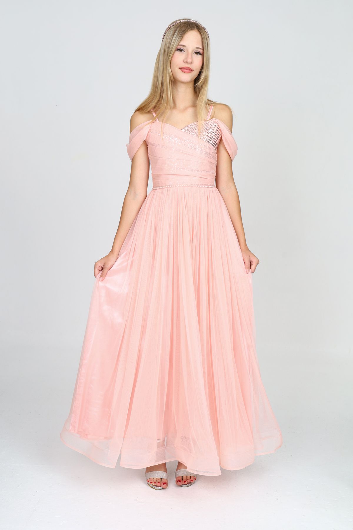 Asortik Kids-Girls Long Dress - for Wedding and Birthday, 9-13 Years 4