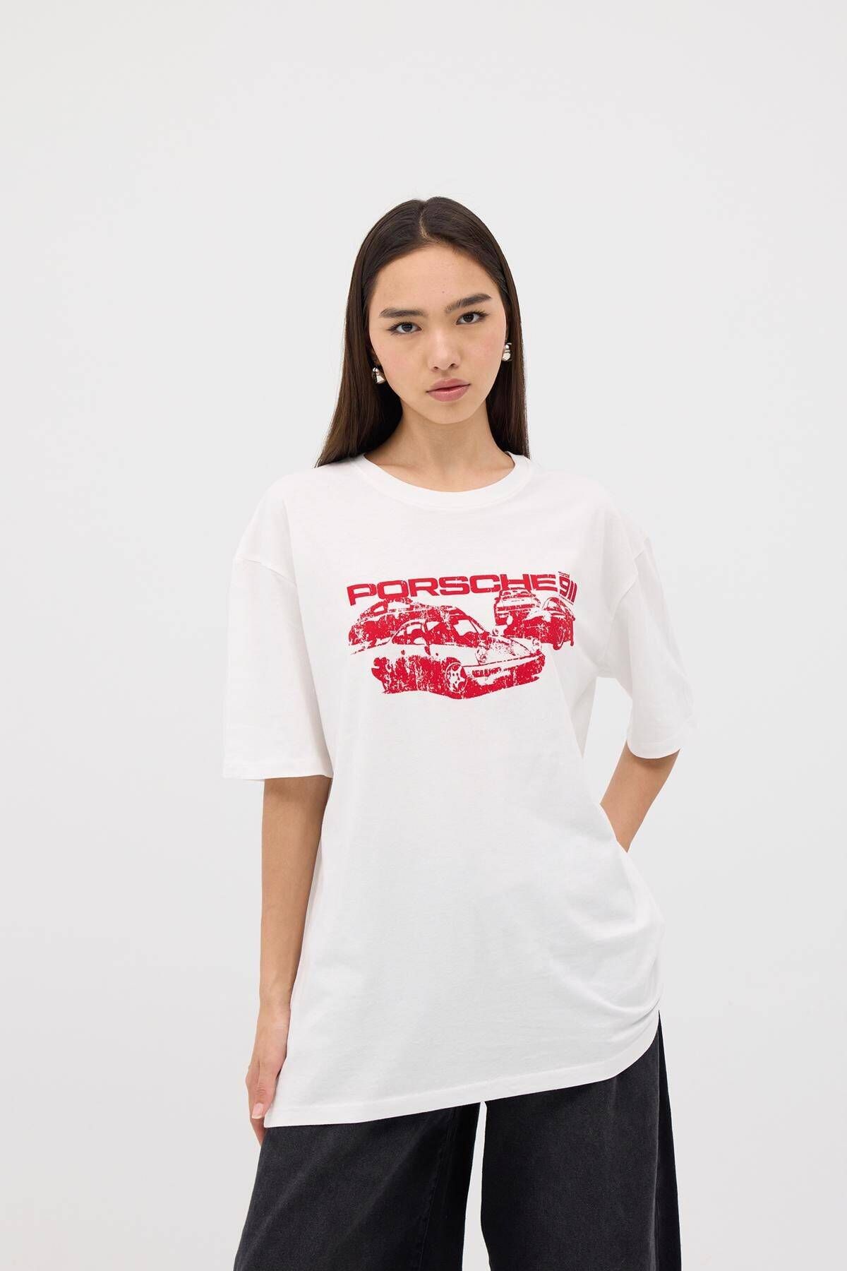 Addax-Tricou oversize cu imprimeu Porsche P10240-b6 5