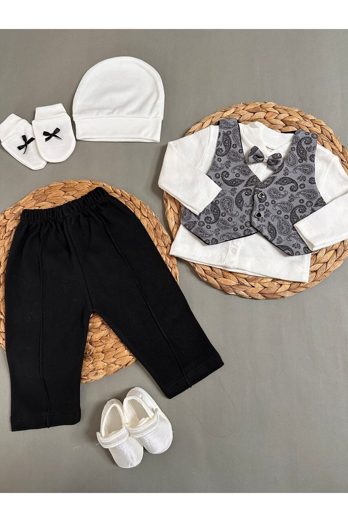 Harry&Millie Erkek bebek takım elbise penye mevlüt takımı sünnetlik bebek hediyelik fotoğrafı 2 (önizleme)