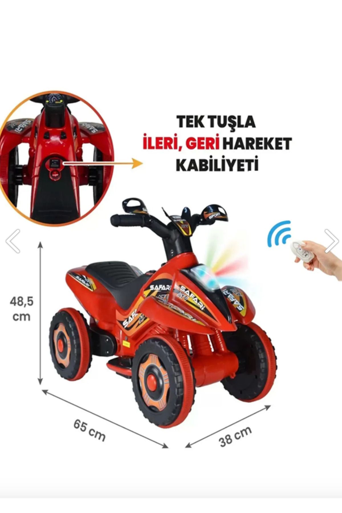 cenfa3d Çocuklar İçin Uzaktan Kumandalı Akülü Atv 6v Safari Unisex