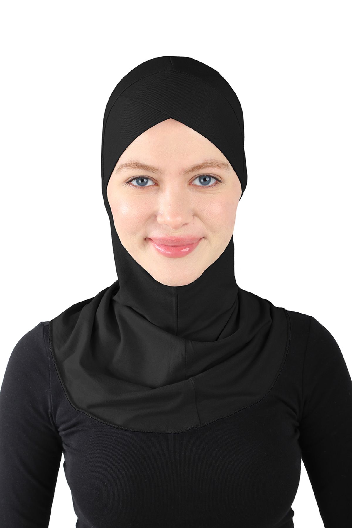 Ecardin-Black Cross Hijab Turban - St 232 1