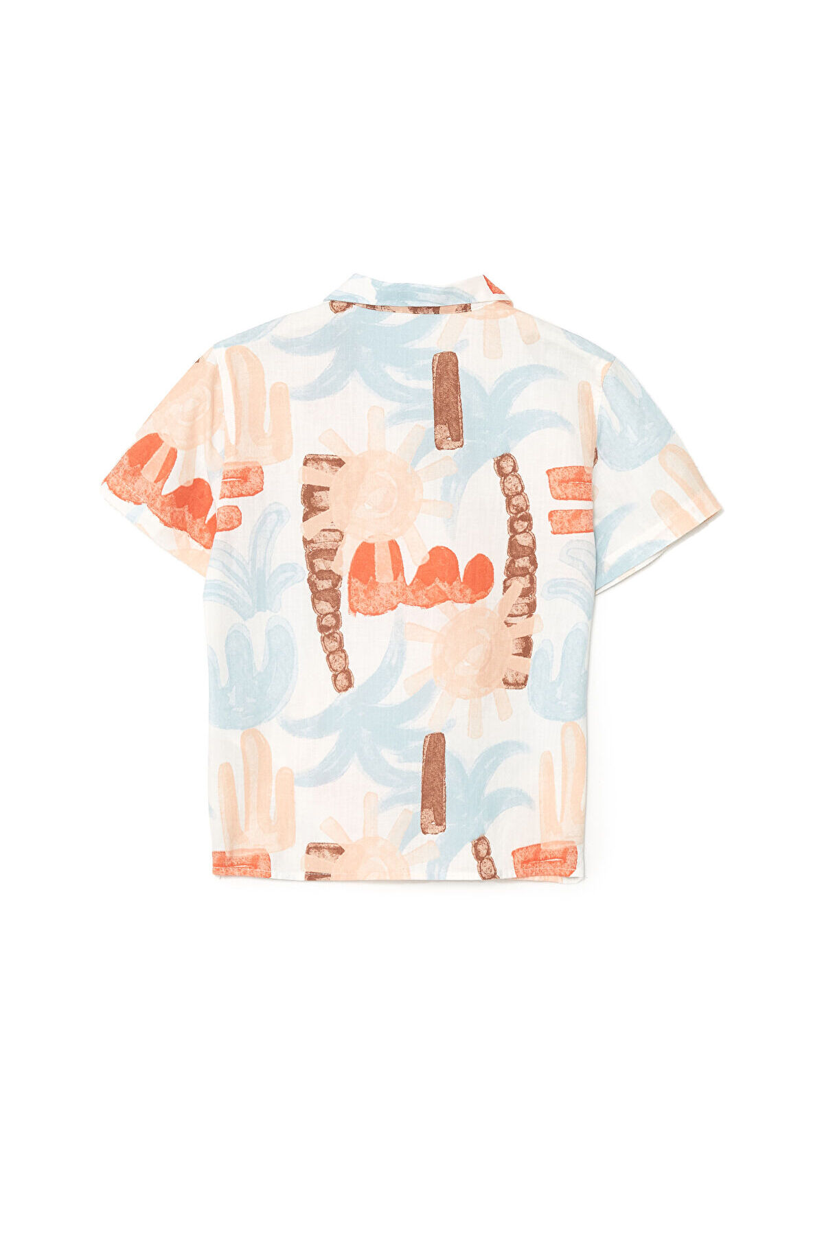 LC Waikiki Yeni Sezon Resort Yaka Kisa Kollu Baskili Erkek Bebek Gomlek - S4NQ02Z1 fotoğrafı 2 (önizleme)