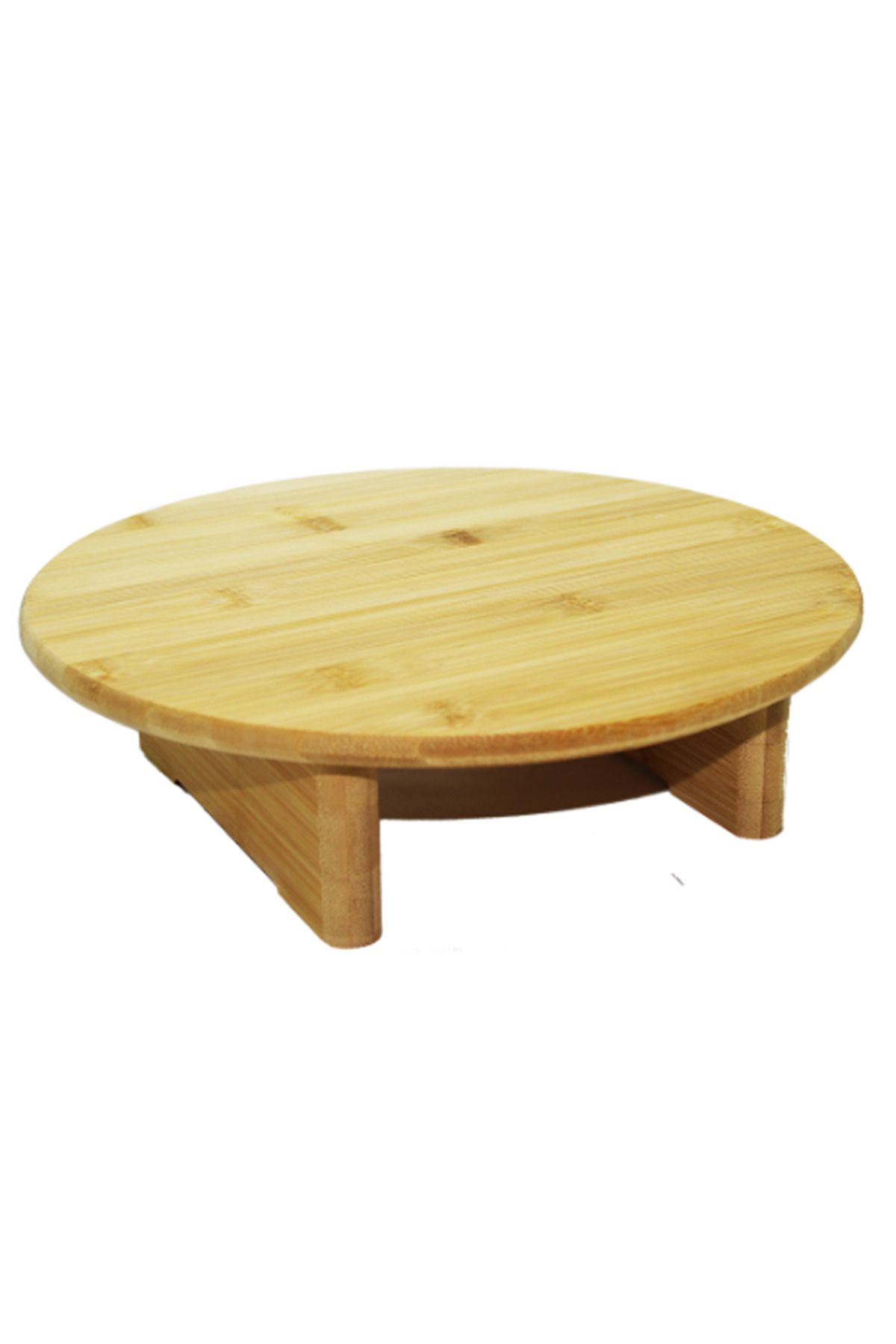 karadağsb Ahşap Kesim Tahtası Panosu 30 Cm. Yuvarlak Bambu Ayaklı Royaleks-10506