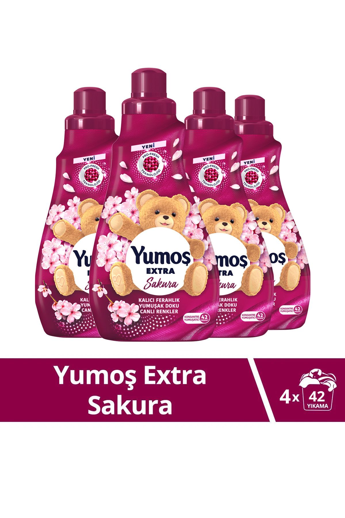 Extra Konsantre Çamaşır Yumuşatıcı Sakura 1008 ml X4