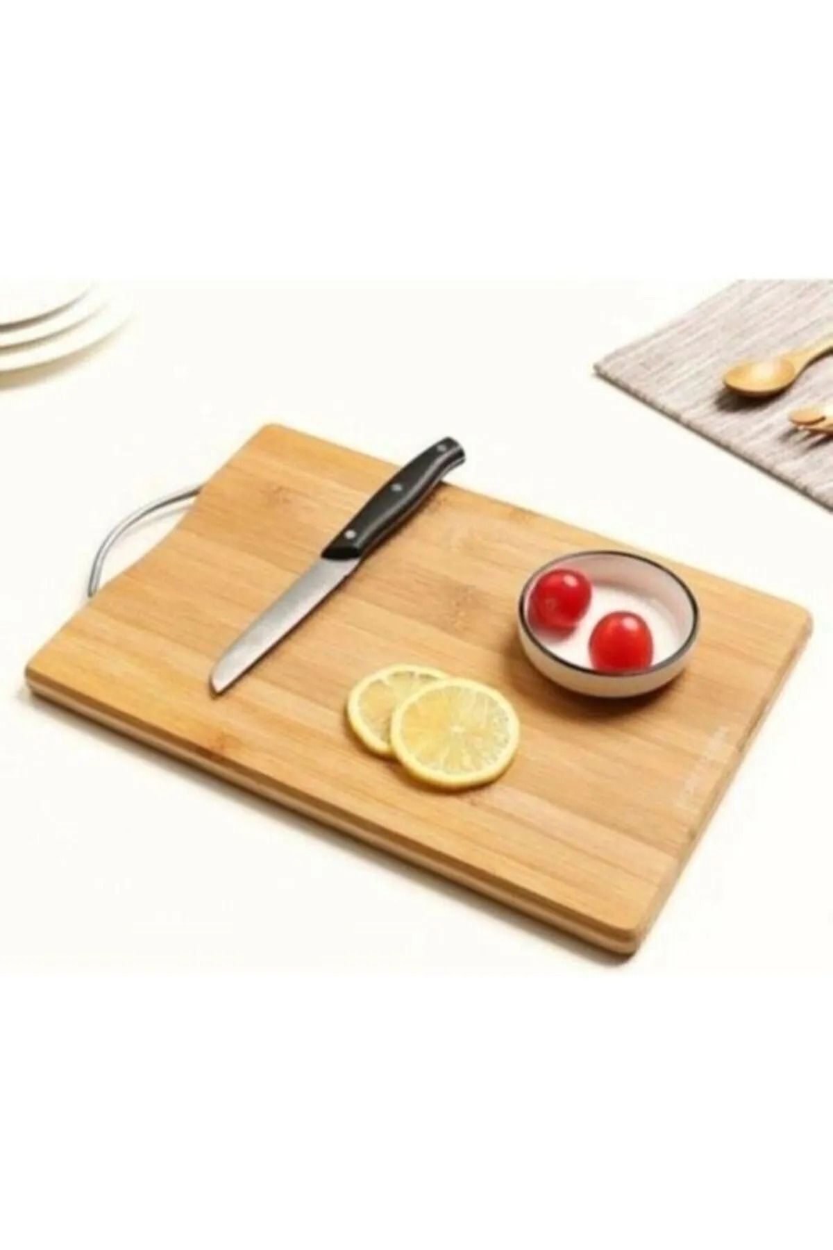 karadağsb Bambu Metal Saplı Ekmek Kesme Tahtası 30X20X1,8 Cm Royaleks-67459