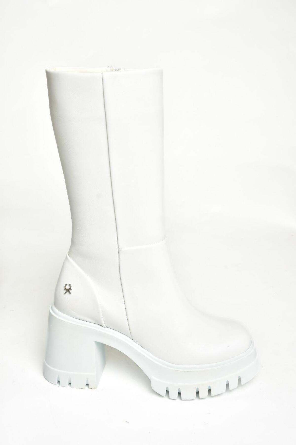 Fox Shoes-Weißer dicker Absatz - T 973790109   Damenstiefel 5