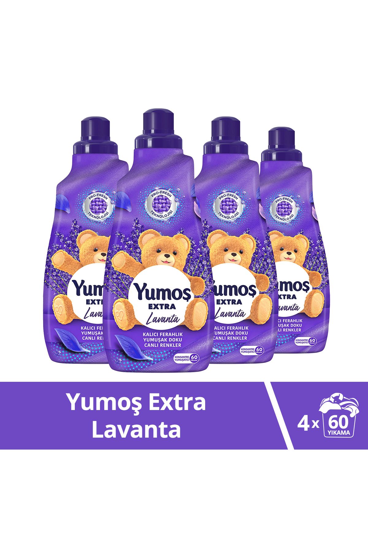 Yumoş Extra Konsantre Çamaşır Yumuşatıcısı Lavanta 1440 ml 60 Yıkama 4 Adet