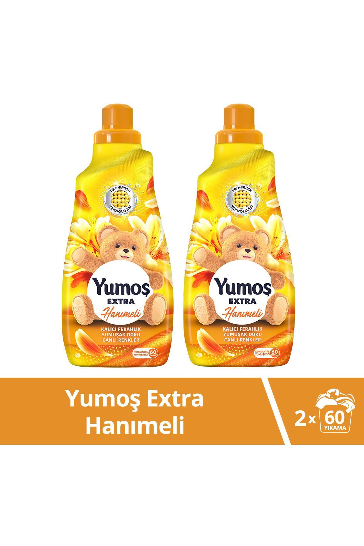 Yumoş Extra Konsantre Çamaşır Yumuşatıcısı Hanımeli 1440 ml 60 Yıkama 2 Adet