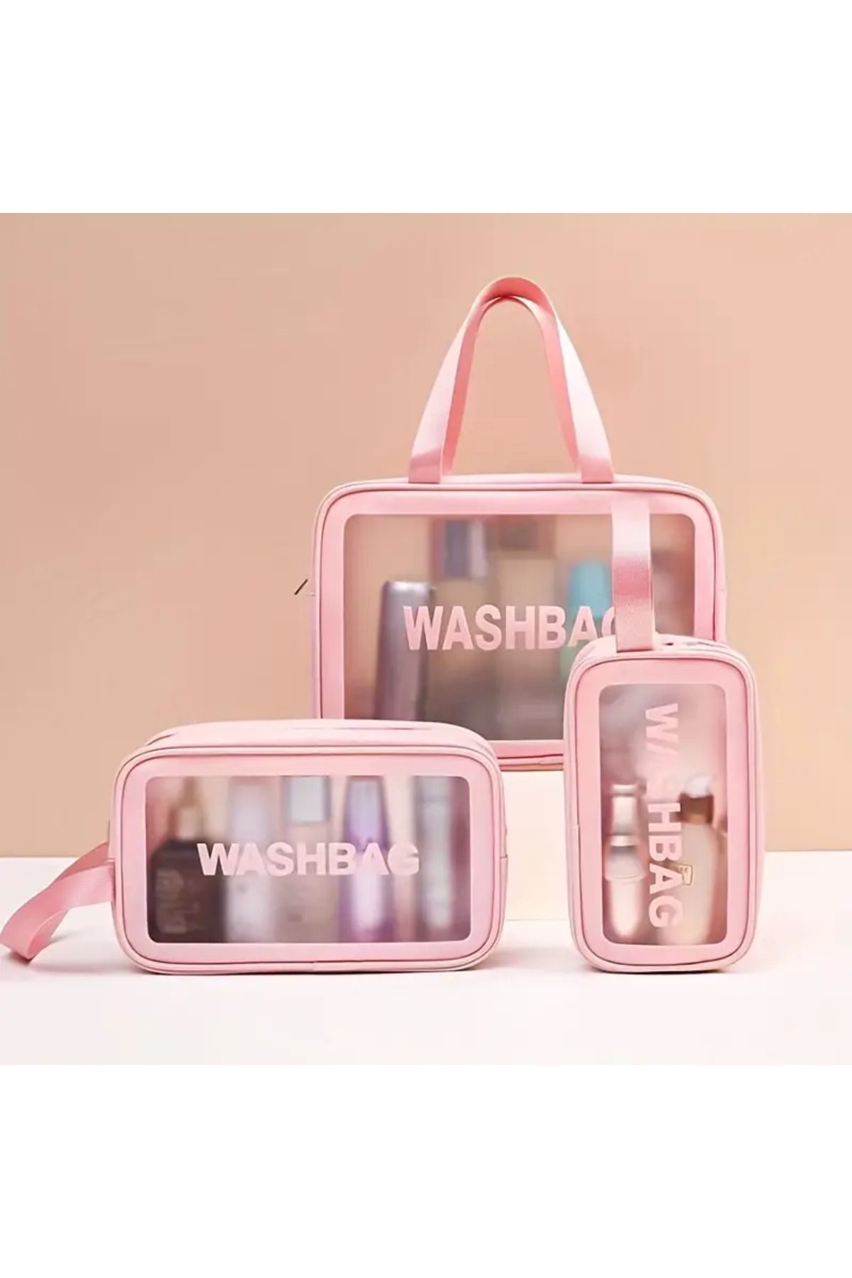 3 LÜ WASHBAG ÇANTA MAKYAJ ÇANTASI SU GEÇİRMEZ ÇANTA