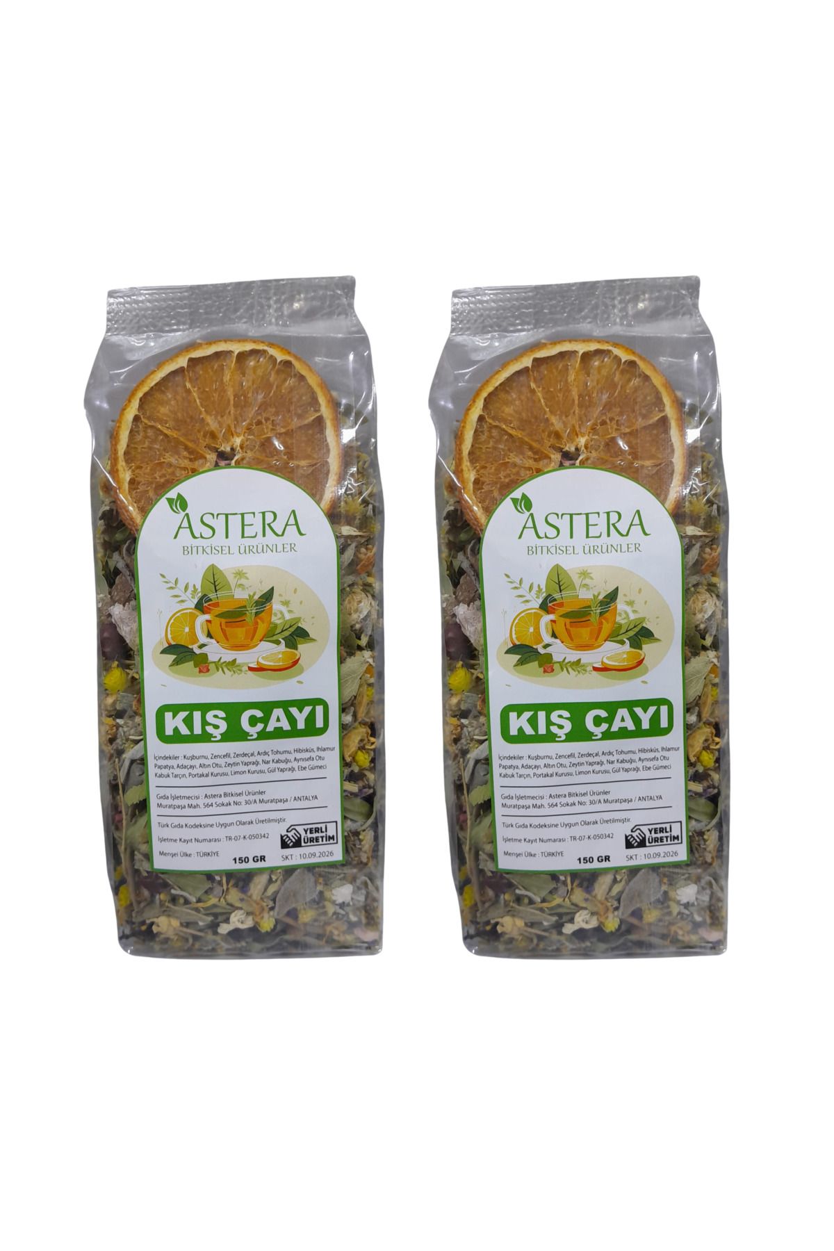 ASTERA 2 Adet * Kış Çayı Lüx 150 Gr ( Yeni Mahsül Üretim )