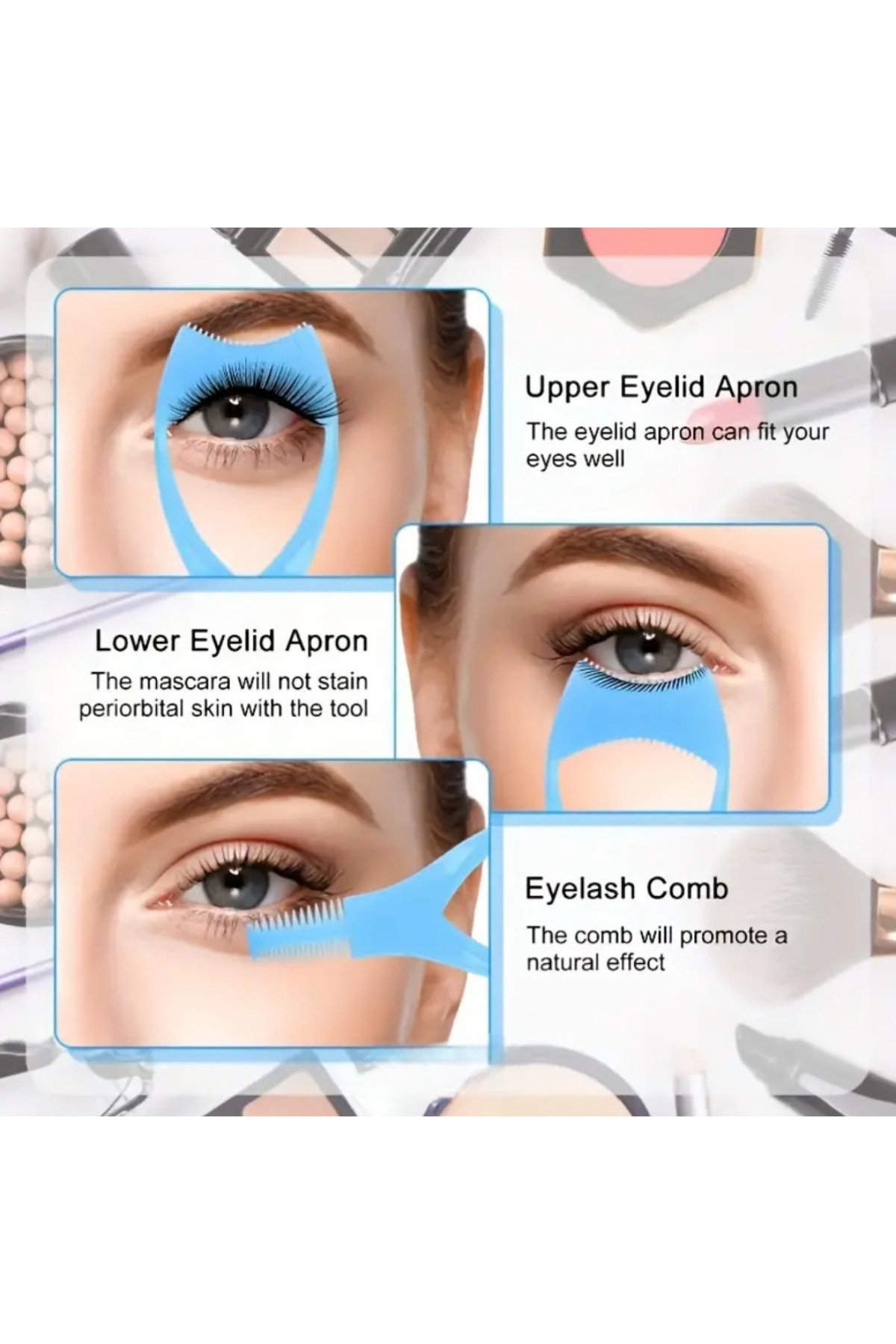 2 Adet 3 In 1 Pratik Rimel & Eyeliner Bulaşma Önleyici Maskara Çekme Aparatı — رنگارنگ 5166399555 — تصویر 3 از 8