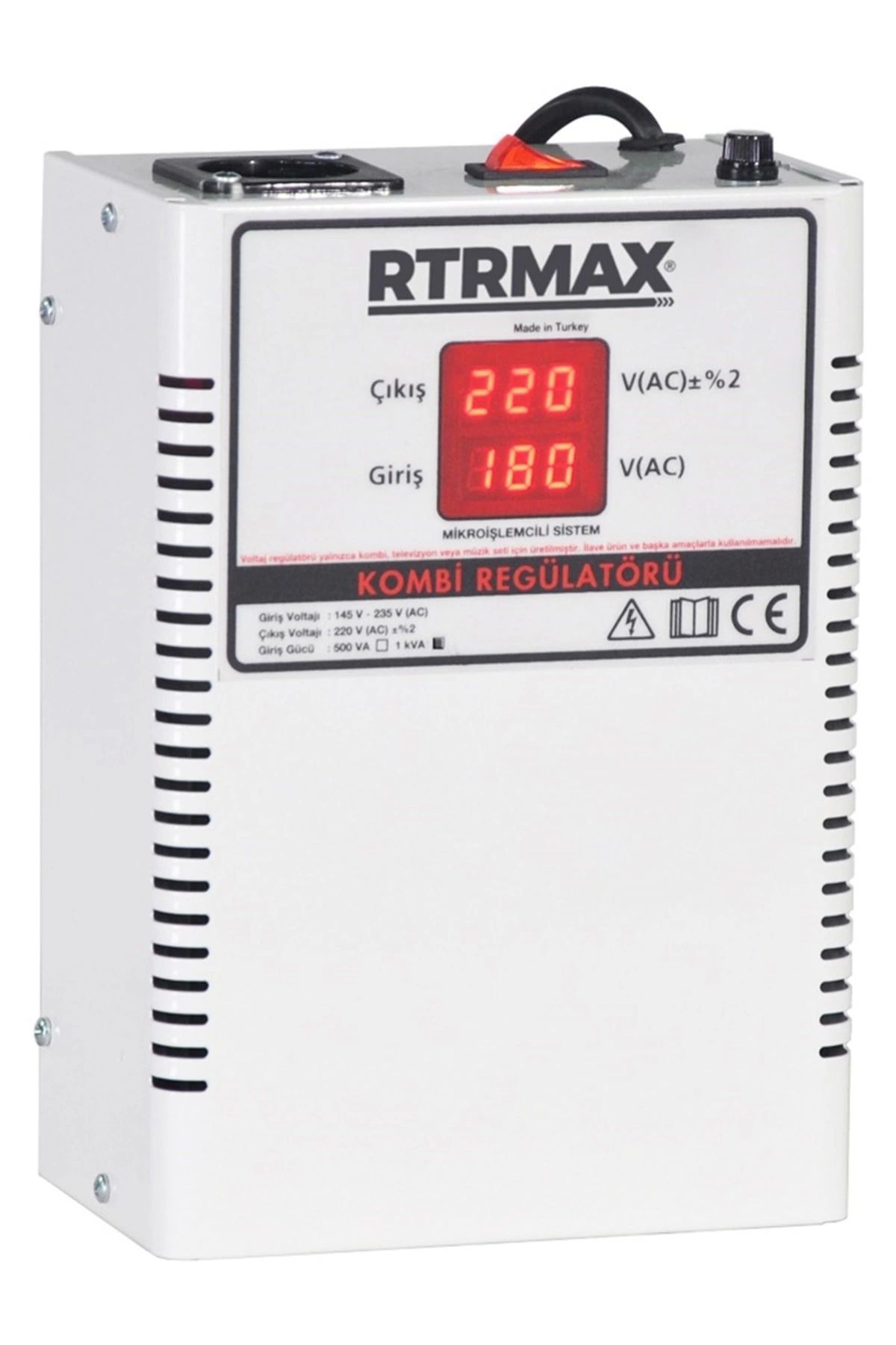 Rtrmax Dy Röleli Tip Monofaze Tam Otomatik Voltaj Regülatörü 0,5 Kva Rtm5990