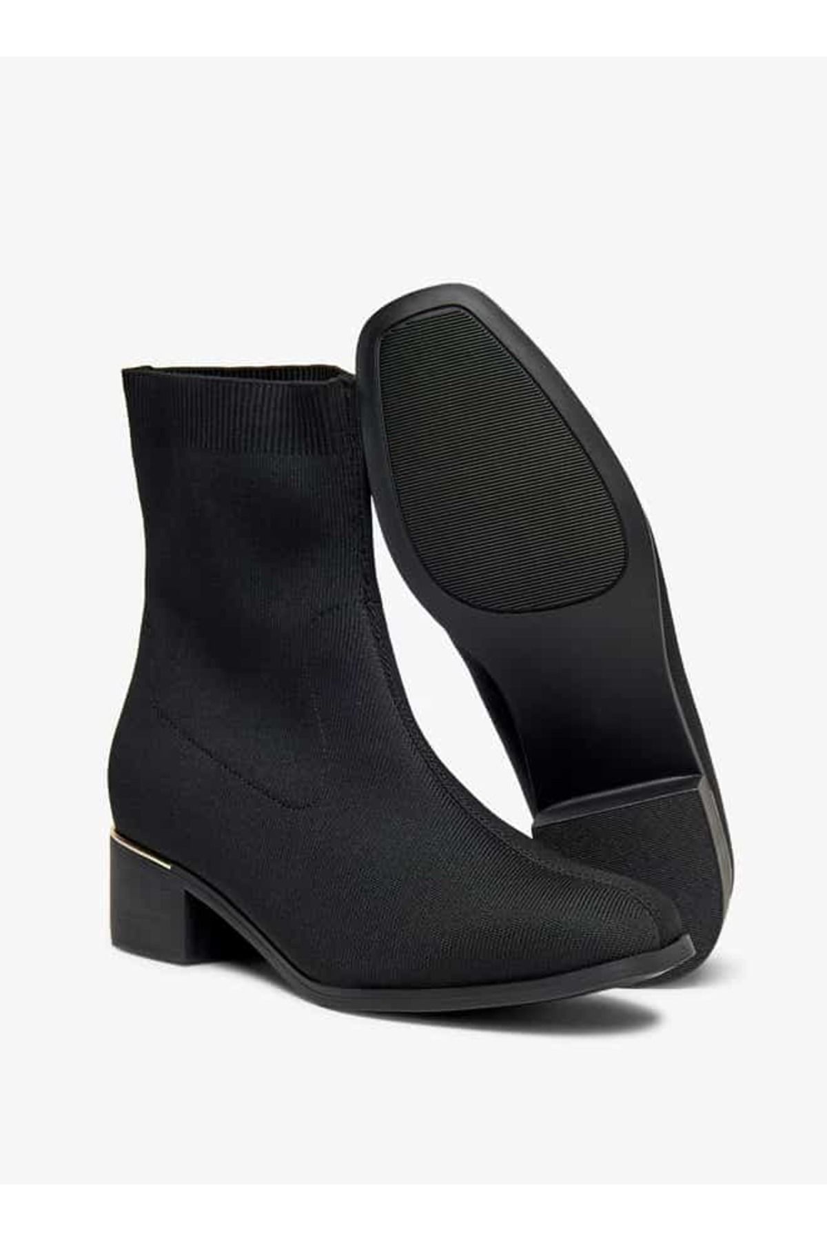 Flora Bella by Shoexpress-Flora Bella Solid Slip-On Ankle Boots with Block Heels 4