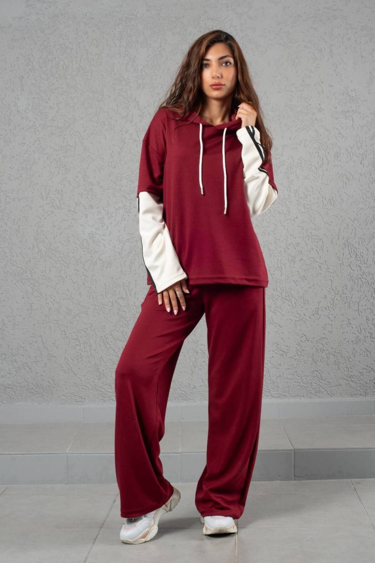 Borceelle-Red Comfortable Tracksuit Set - Bottom and Top Set 4