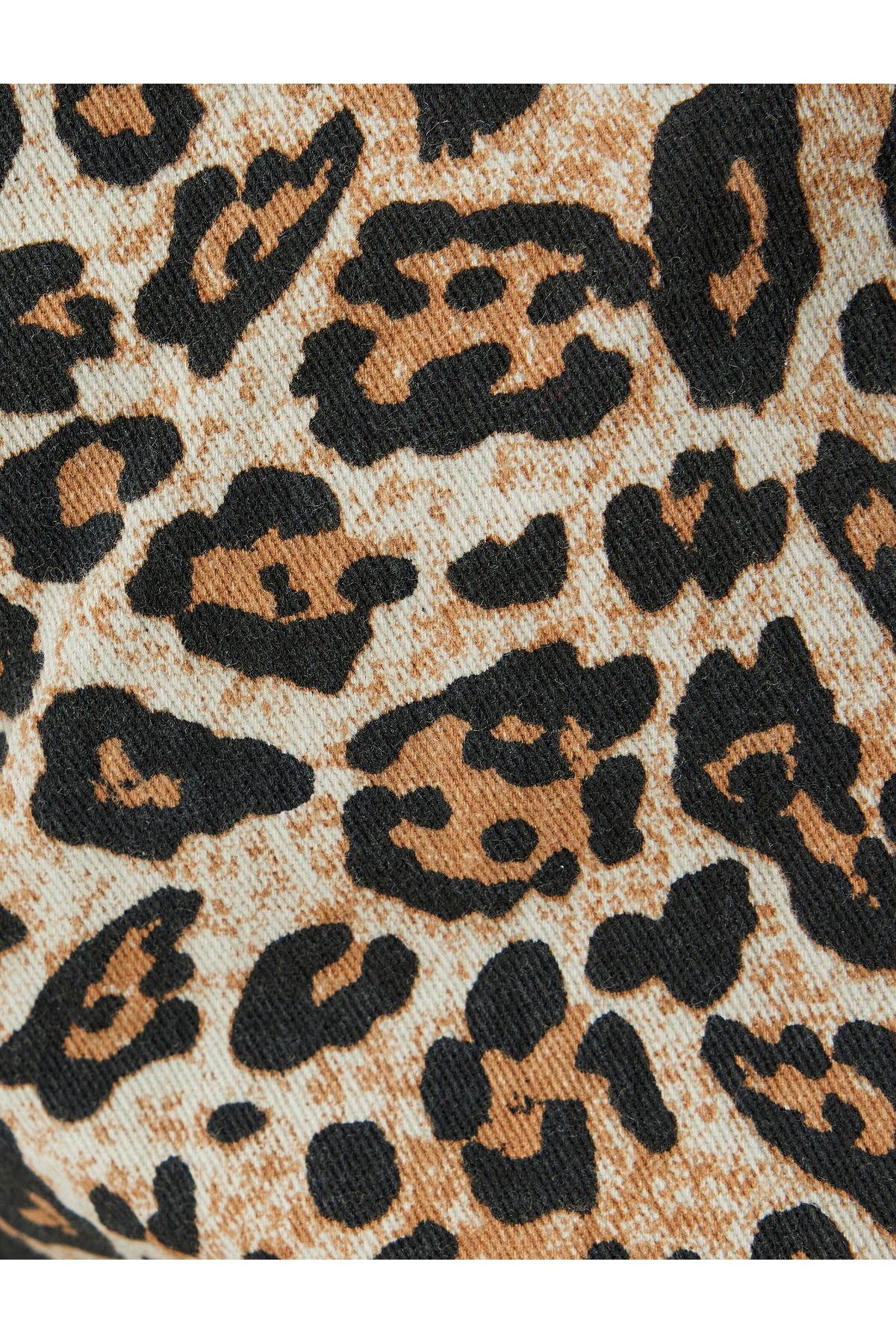 Koton-Leopard Print - Regular Waist Straight Trousers with Pockets and Buttons 6