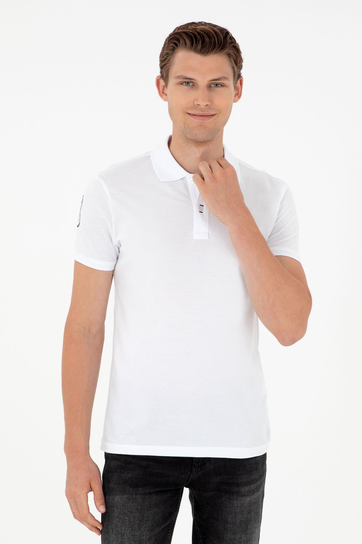 U.S. Polo Assn. Erkek Beyaz Basic Tişört 50284633-VR013