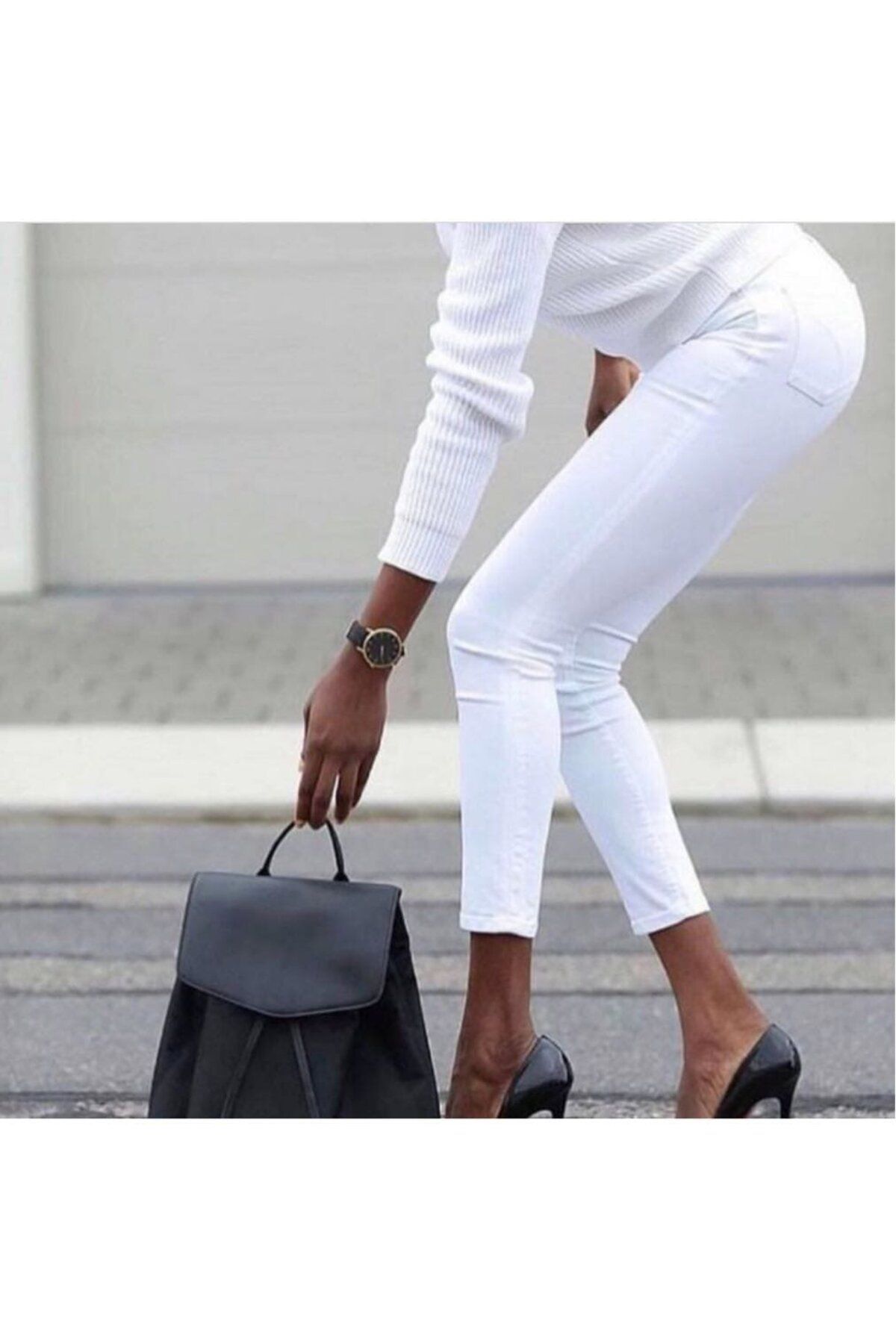NİDAM BUTİK Gabardin Kumaş Yüksek Bel Pantolon 94cm XLbel36cm