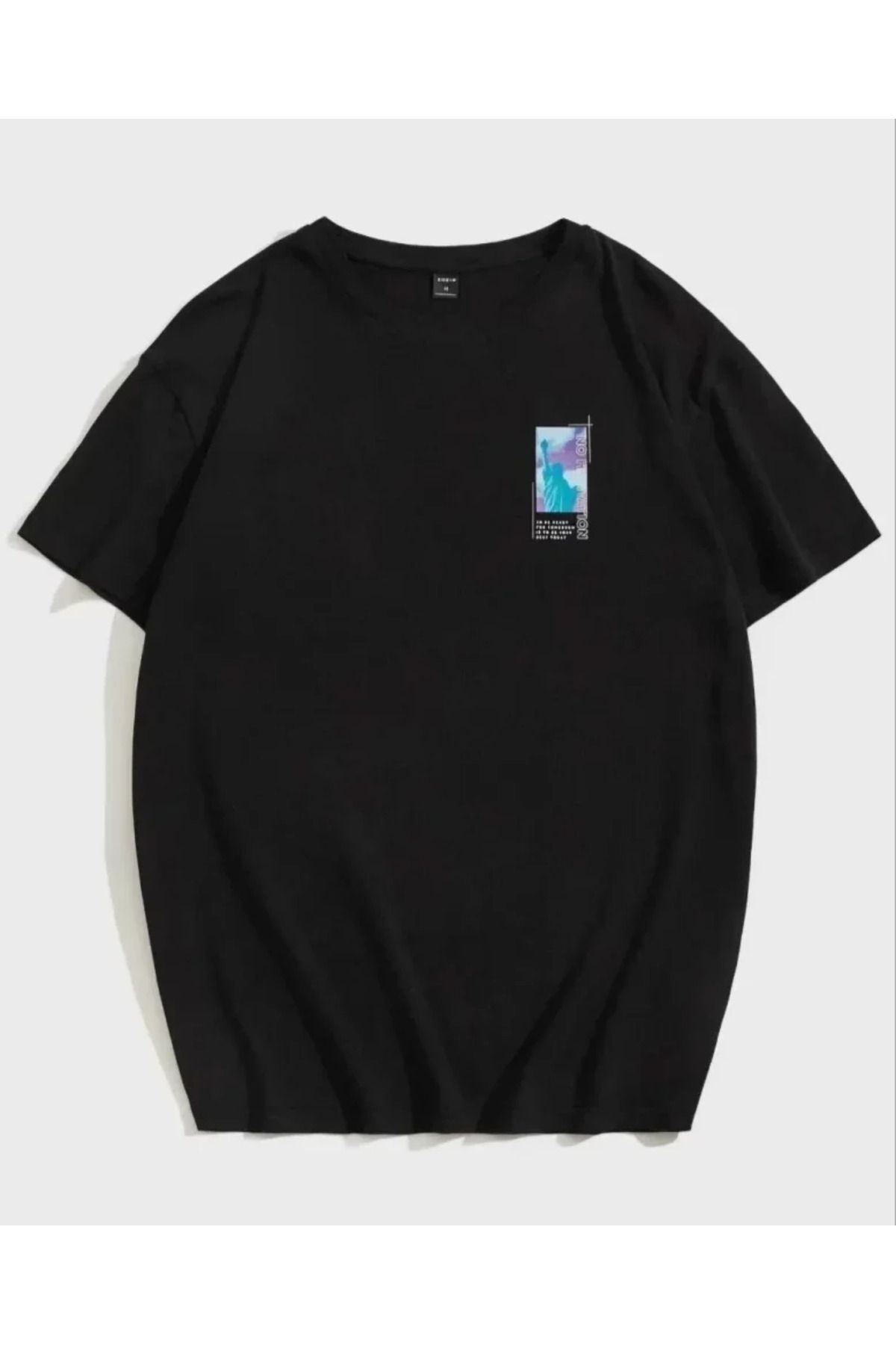 Albayrak Unisex Baskılı Oversize T-Shirt - Siyah