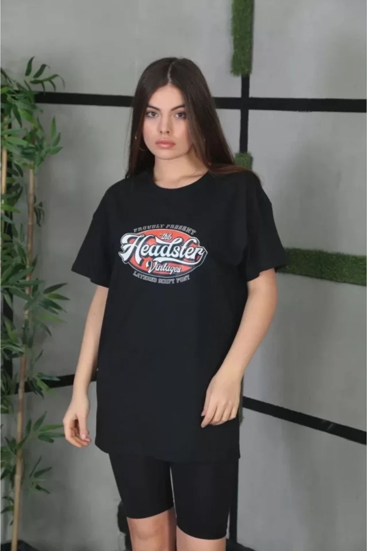Albayrak Unisex Baskılı Oversize T-Shirt - Siyah