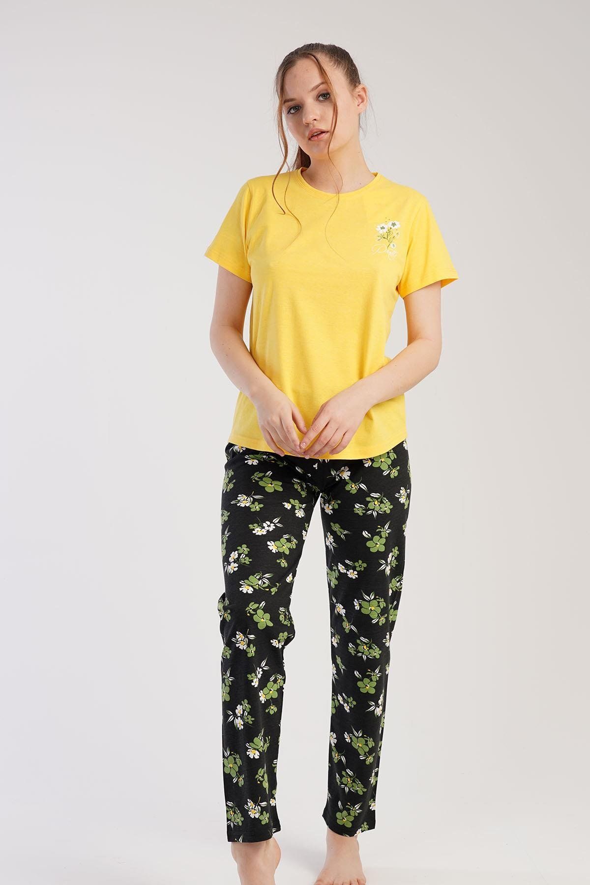 C&City-Short Sleeve Pajama Set Yellow-441002 4