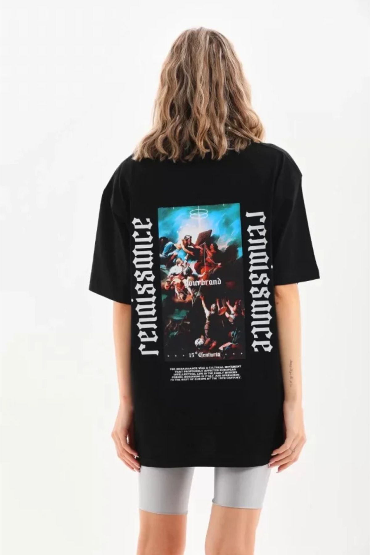 Albayrak Unisex Baskılı Oversize T-Shirt - Siyah