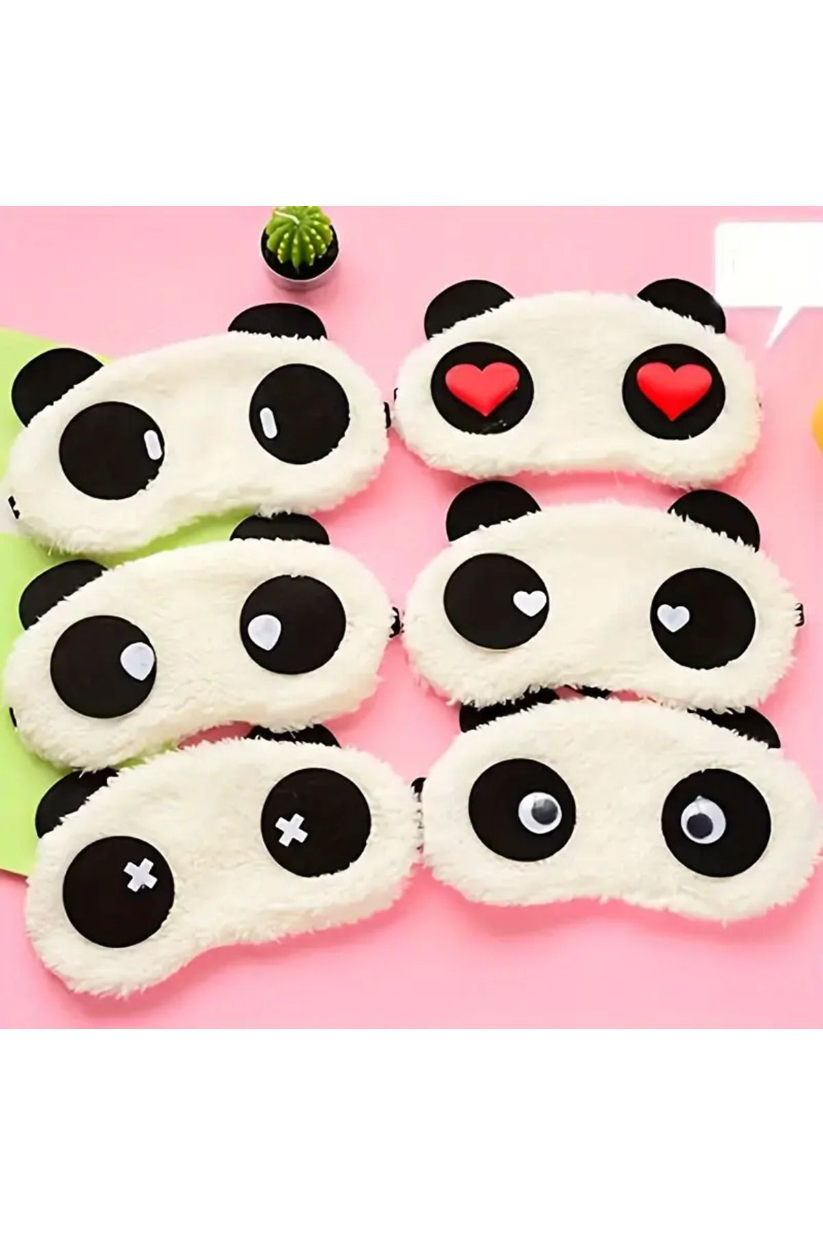 TEMU-Panda Plush Sleeping Headband, Eye Patch, Light Proof, Suitable for Rest and Travel. 2