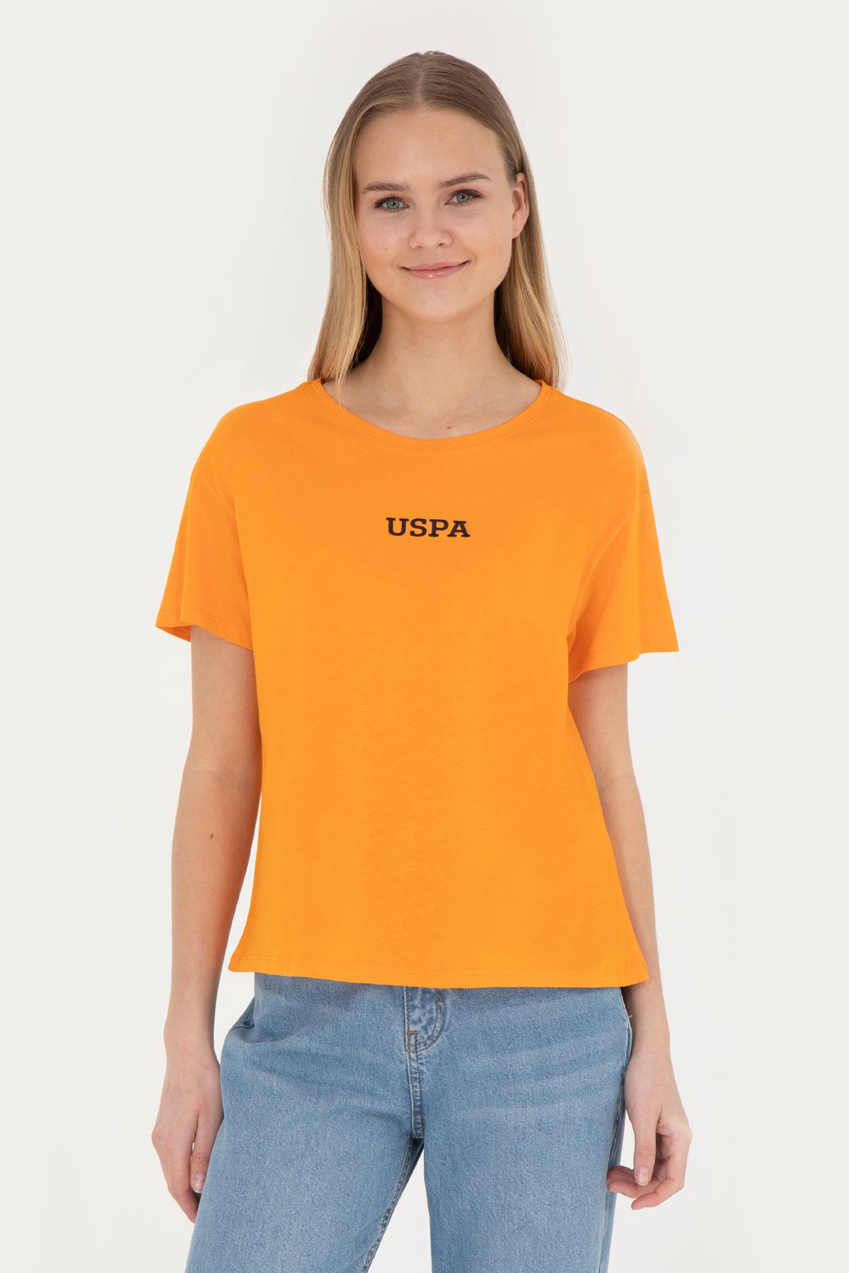 U.S. Polo Assn.-Tricou portocaliu pentru damă 50285886 -VR051 1