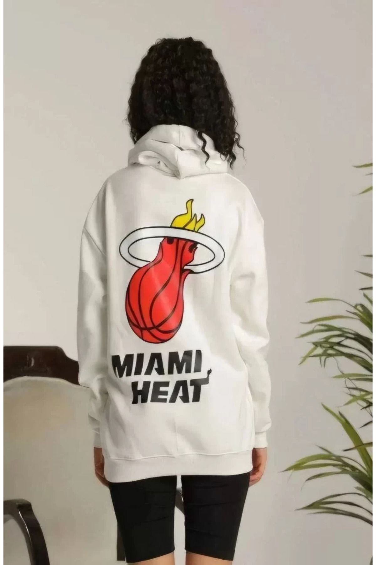 SA Alişveriş Dünyam Unisex Kapşonlu Baskılı Sweetshirt - Beyaz