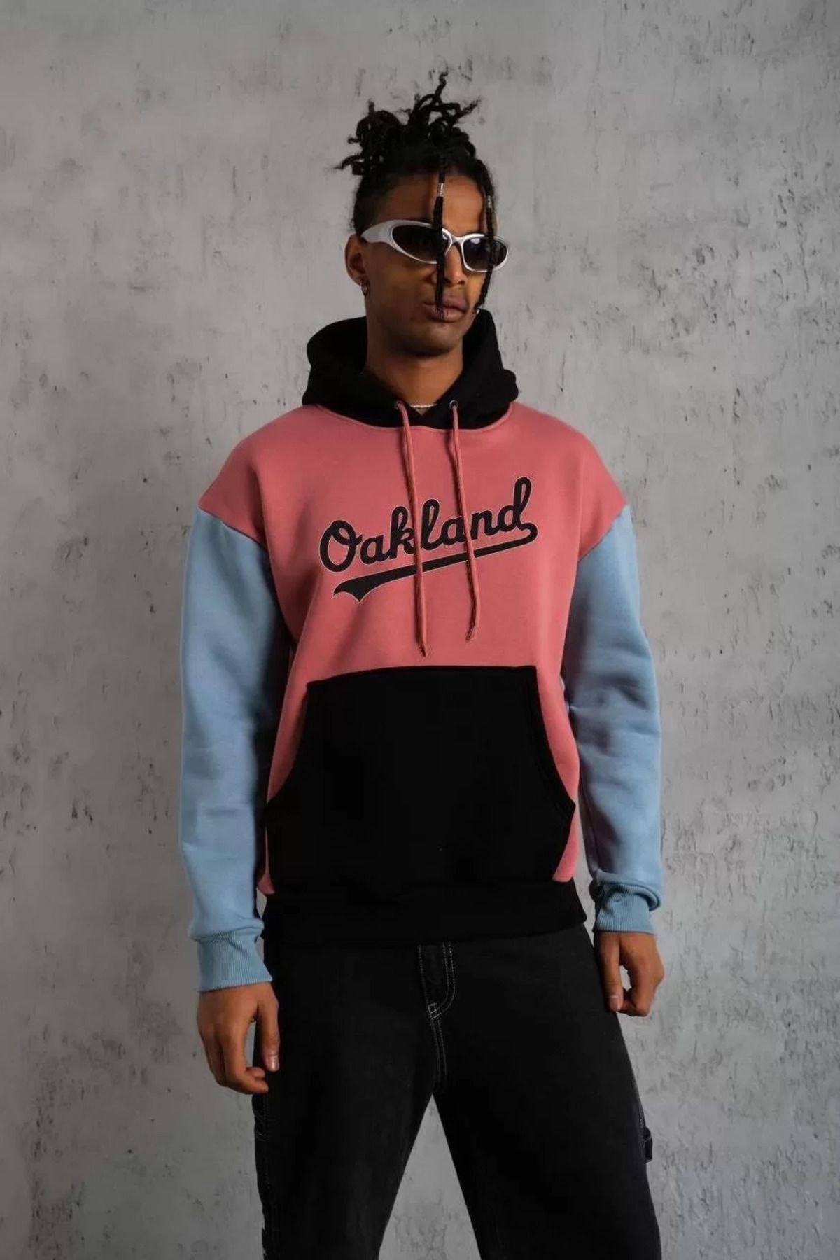 SA Alişveriş Dünyam Erkek Çok Parçalı Kapüşonlu Sweatshirt - Gül Kurusu