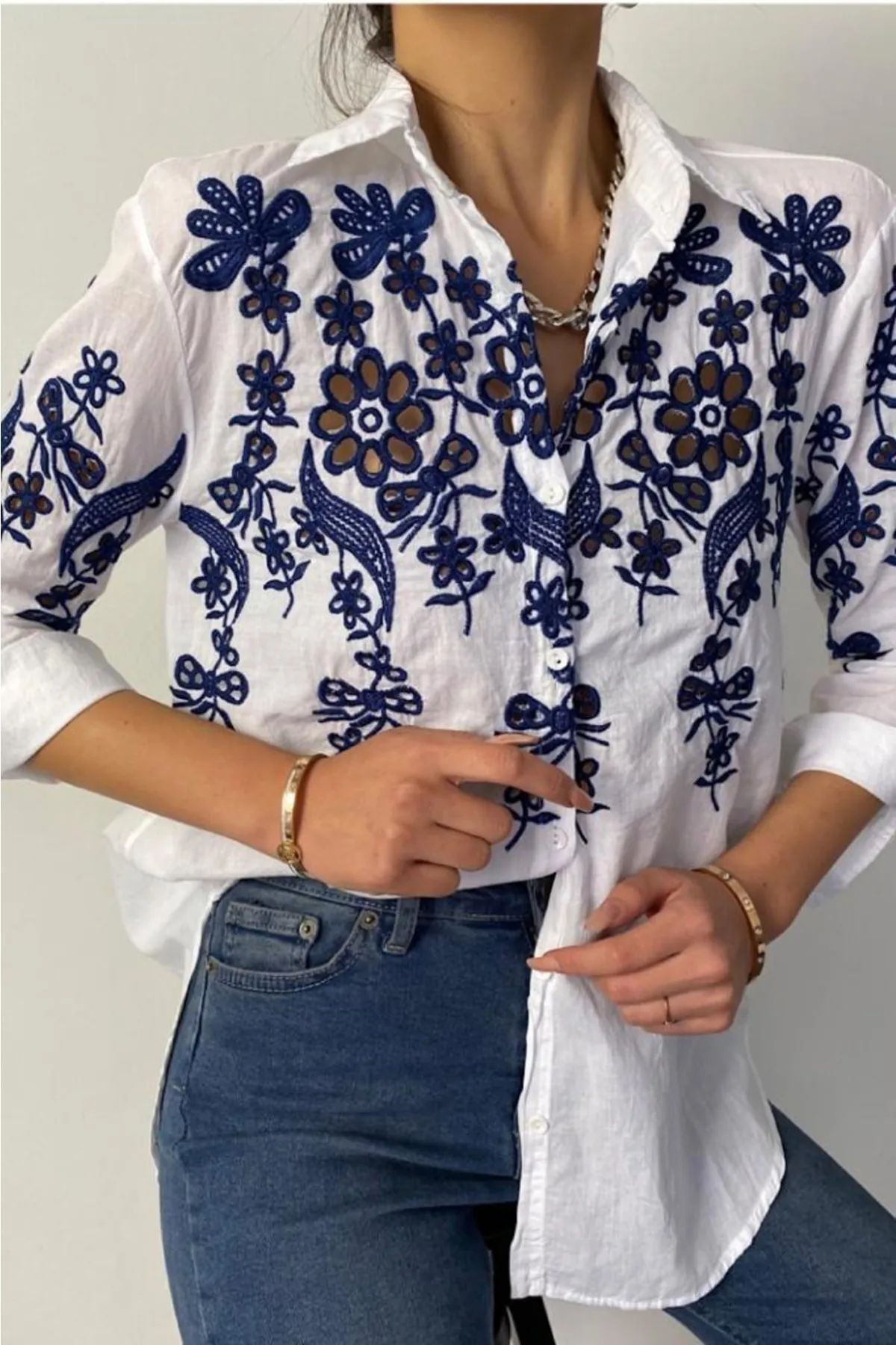 FURKAN EXCLUSIVE-Women's Brode Detailed Shirt 4