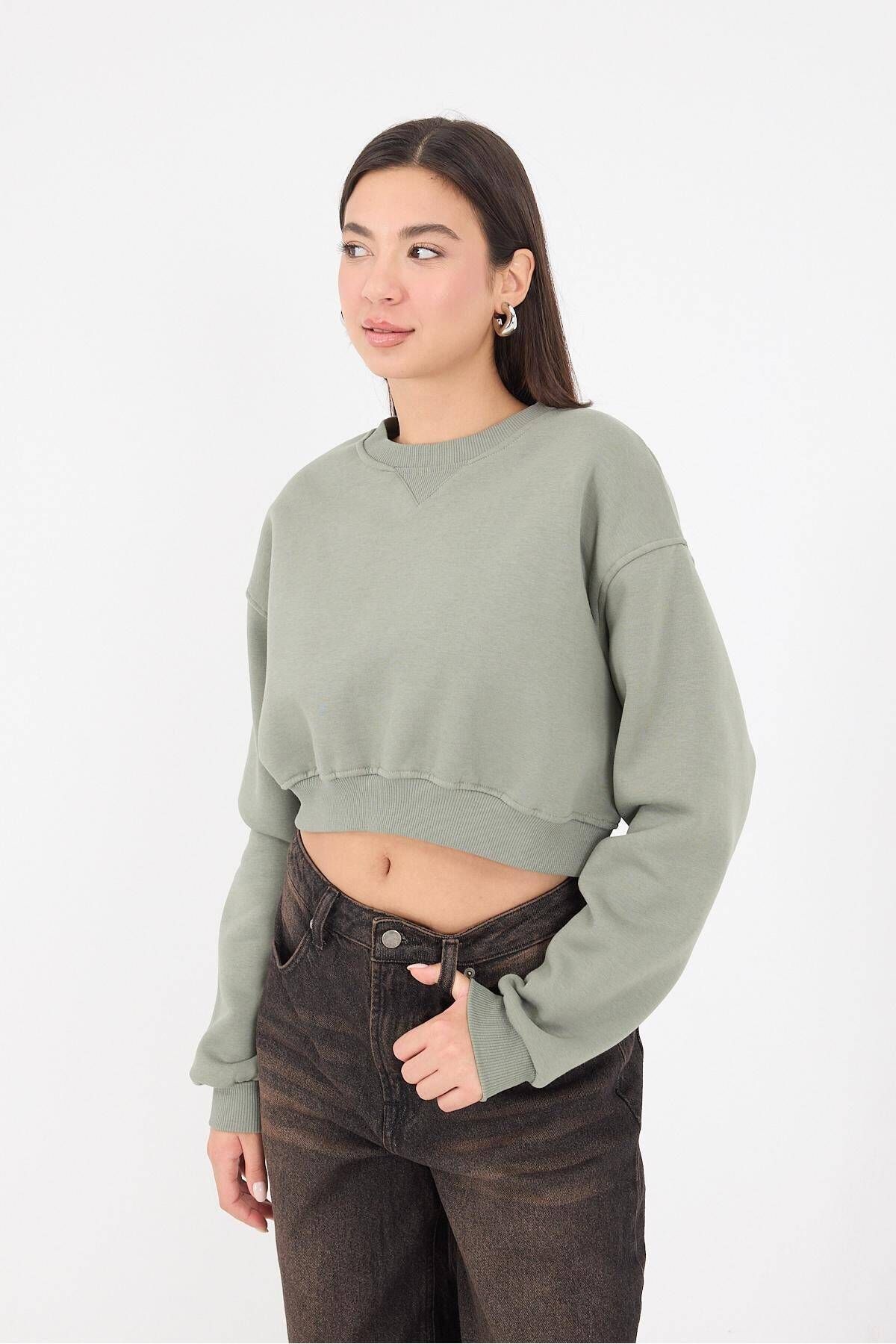 Addax-Mikina Crew Neck Raised Crop S11078-L11 4