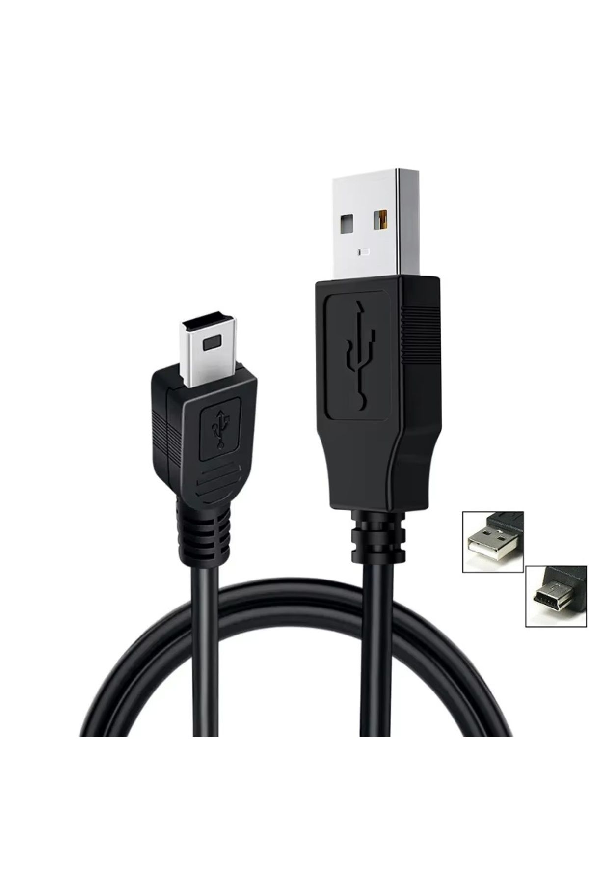 Derwell Ps3 Kol Şarj Kablosu 5 Pin Mini Usb Usb5-pin 2.0 Erkek A Mini 5 Pin B Piramit Uç 1.5 Metre