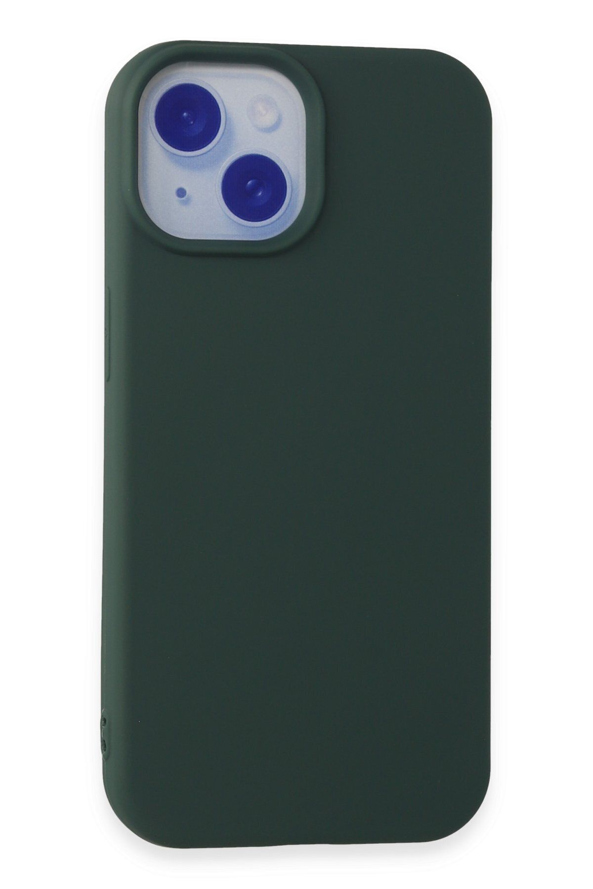cepmoda iPhone 15 | Uyumlu İnce Esnek Soft Rubber Telefon Kılıfı - KOYU YEŞİL
