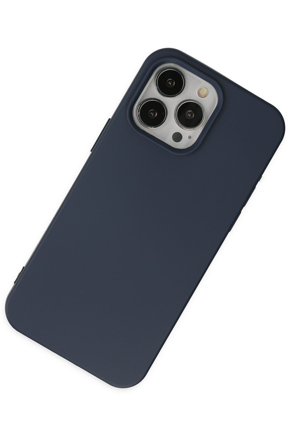 cepmoda iPhone 15 Pro Max Uyumlu İnce Esnek Soft Rubber Telefon Kılıfı - LACİVERT