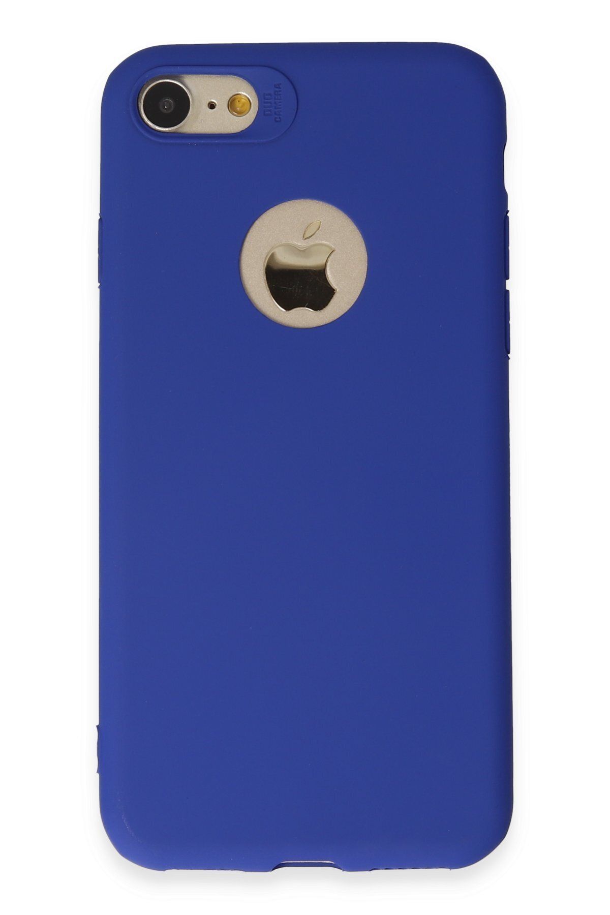 cepmoda iPhone SE 2020 Uyumlu İnce Esnek Soft Rubber Telefon Kılıfı - LACİVERT