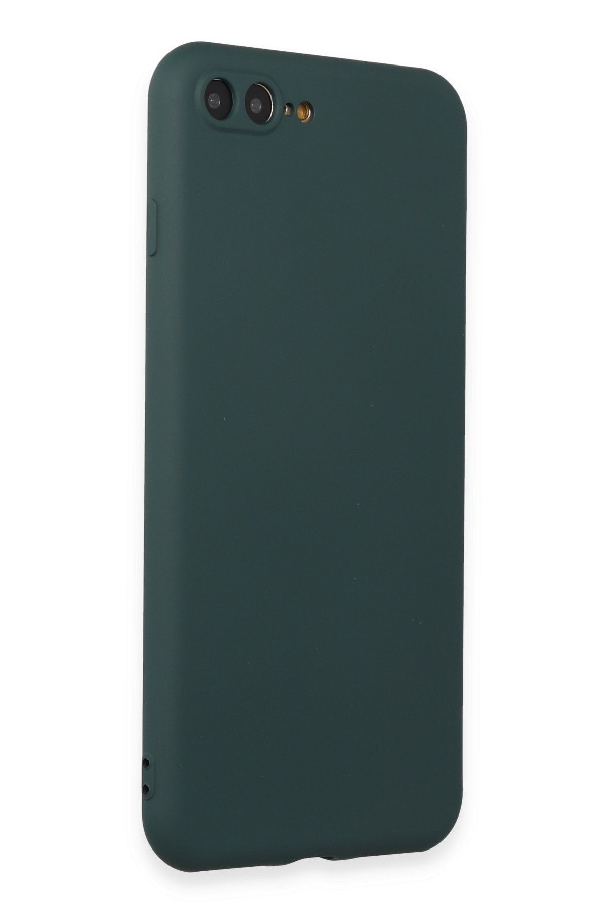 cepmoda iPhone 7 Plus Uyumlu İnce Esnek Soft Rubber Telefon Kılıfı - KOYU YEŞİL