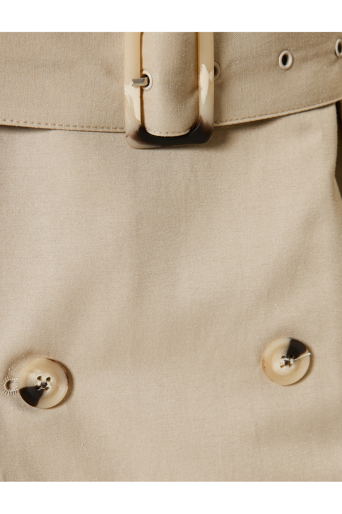 Koton  Slim Fit Trençkot Kuşak Detaylı Pamuk Karışımlı - Görsel 6