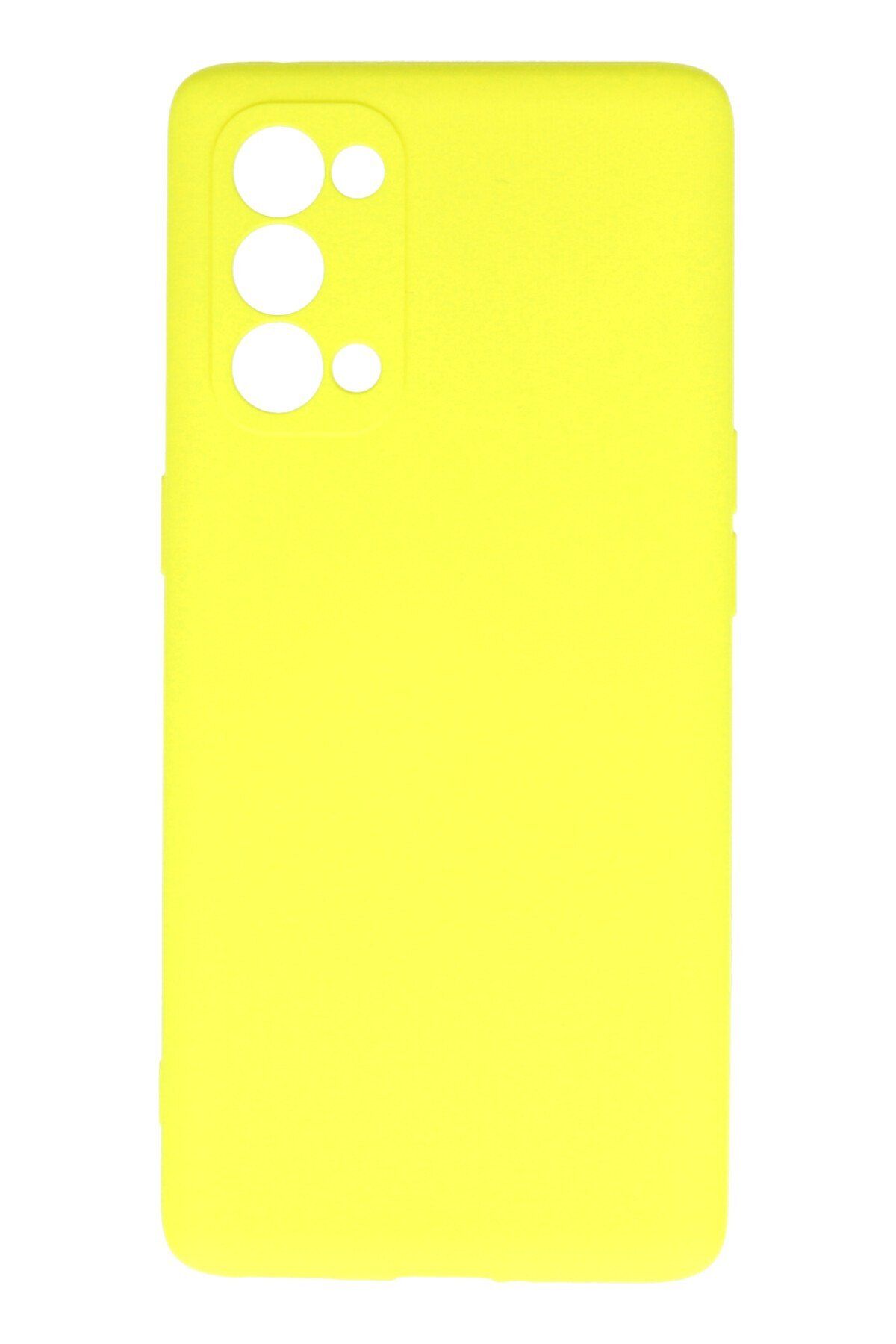 cepmoda OPPO RENO 5 PRO Uyumlu İnce Esnek Soft Rubber Telefon Kılıfı - SARI