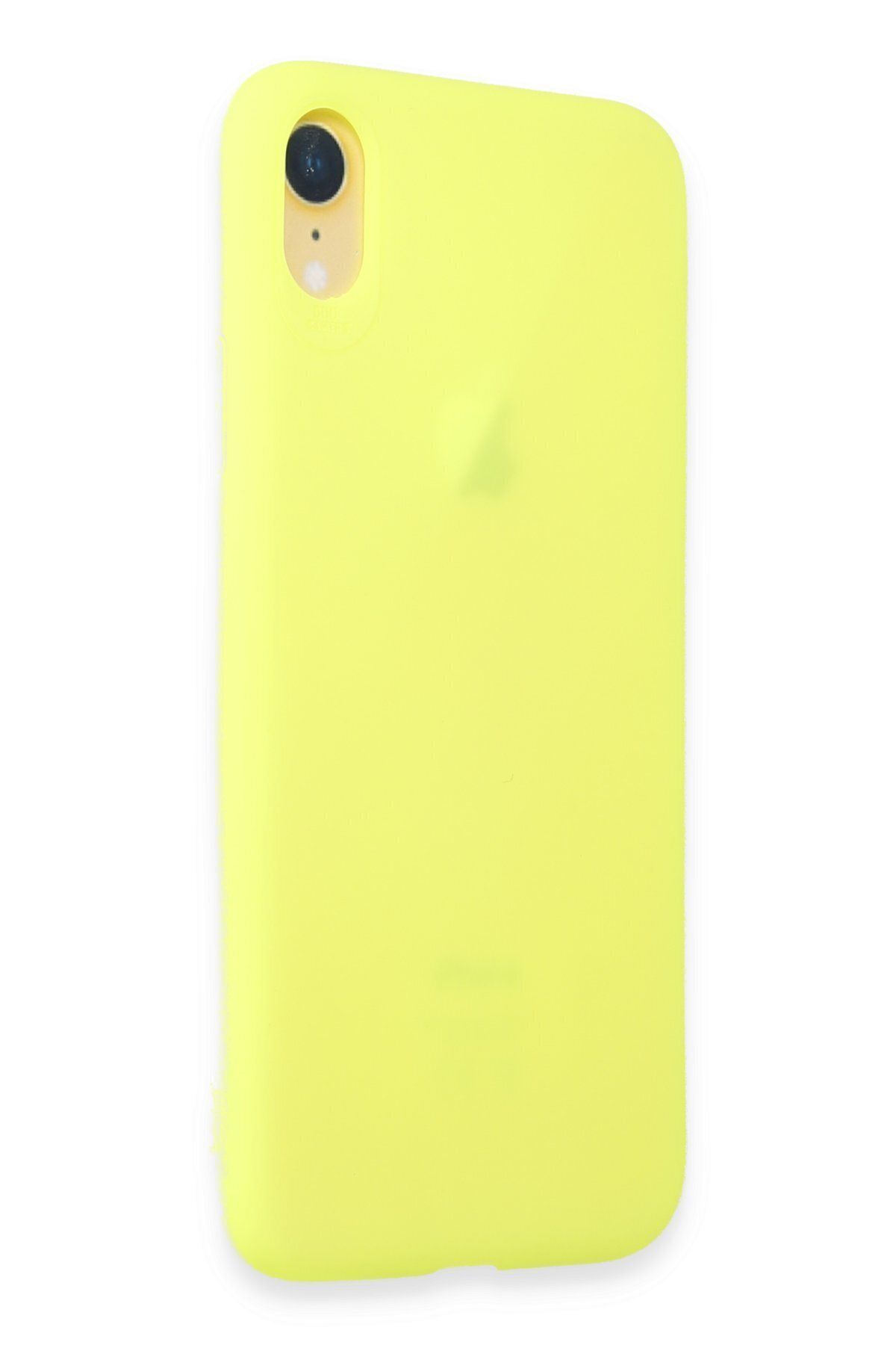 cepmoda iPhone XR Uyumlu İnce Esnek Soft Rubber Telefon Kılıfı - PARLAK YEŞİL