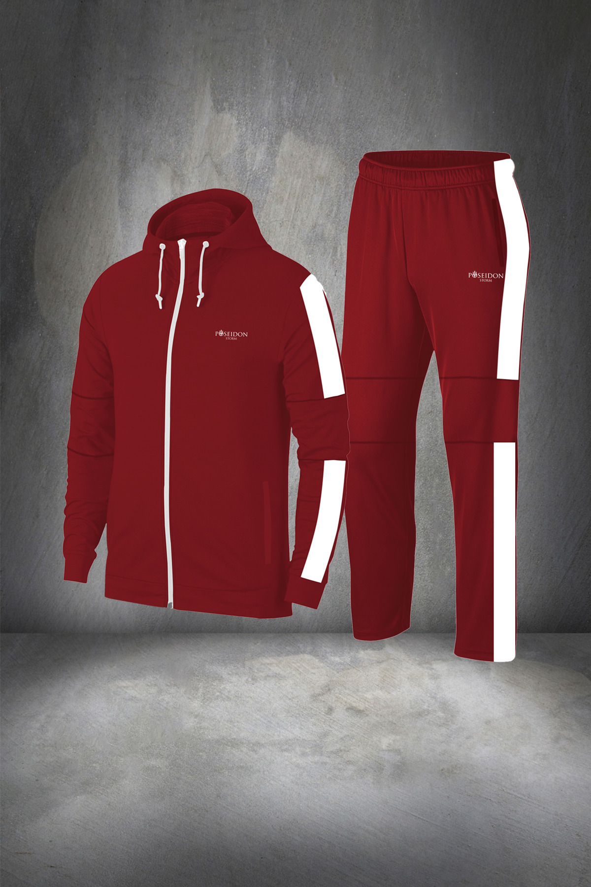 پوزایدون استورم لباس ورزشی مردانه سایز بزرگ سورمه‌ای، پنبه‌ای شانه شده مخصوص، شخصی‌سازی شده، شیک، طرح‌دار، سایز ۴XL-10XL