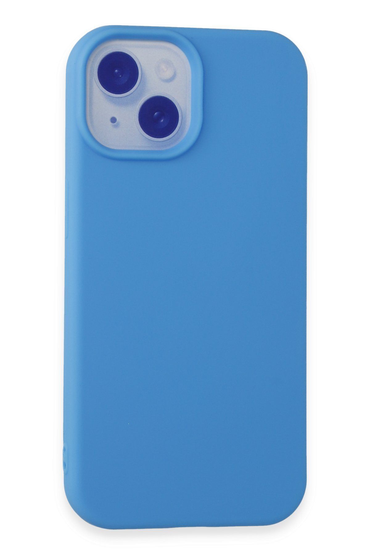 cepmoda iPhone 15 | Uyumlu İnce Esnek Soft Rubber Telefon Kılıfı - MAVİ