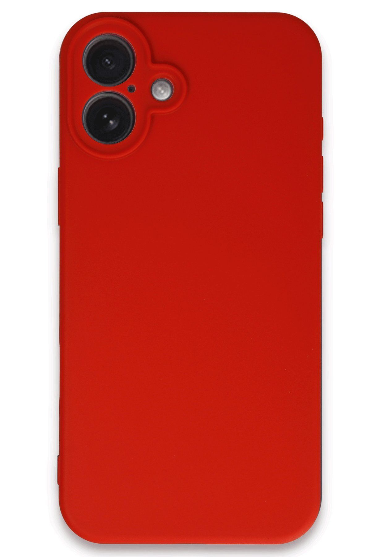 cepmoda iPhone 16 PLUS Uyumlu İnce Esnek Soft Rubber Telefon Kılıfı - KIRMIZI