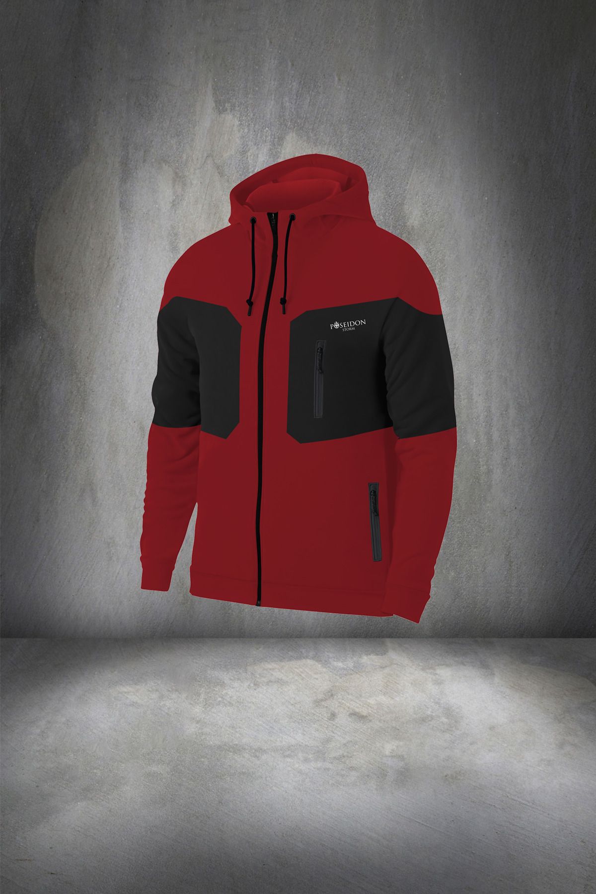POSEIDON STORM-طقم الجري والتدريب من القطن الممشط باللون العنابي - مقاس كبير للرجال 4xl-10xl 3