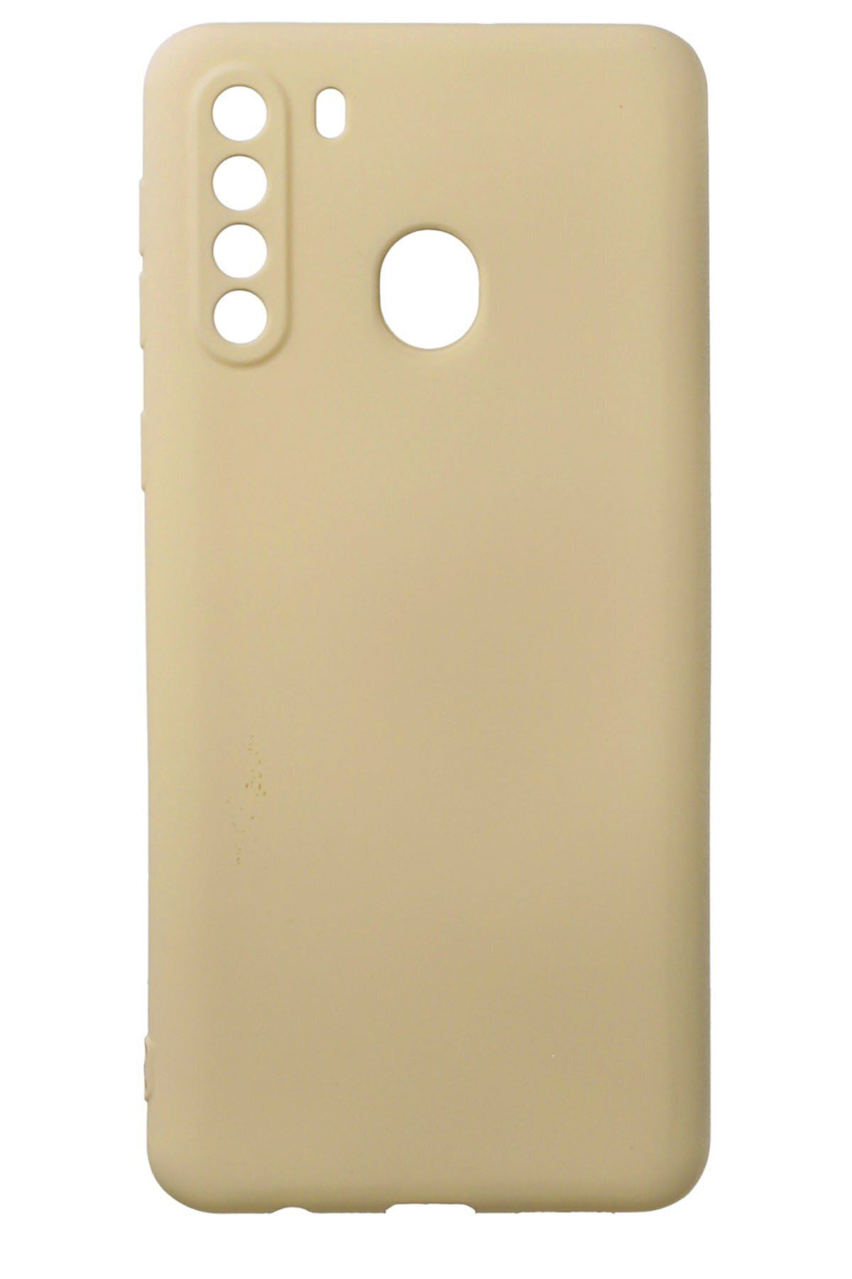 cepmoda Samsung Galaxy A21 Uyumlu İnce Esnek Soft Rubber Telefon Kılıfı - GOLD
