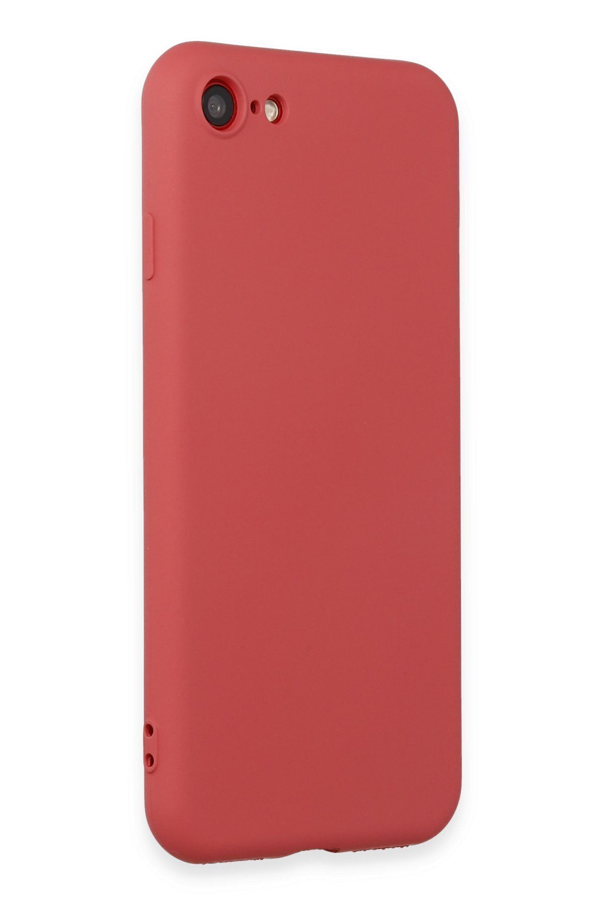 cepmoda iPhone SE 2020 Uyumlu İnce Esnek Soft Rubber Telefon Kılıfı - KİREMİT