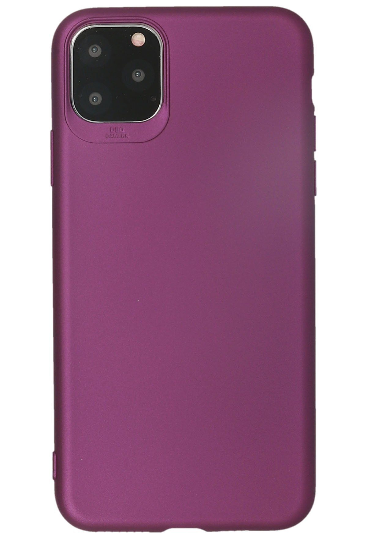 cepmoda iPhone 11 Pro Uyumlu İnce Esnek Soft Rubber Telefon Kılıfı - MÜRDÜM