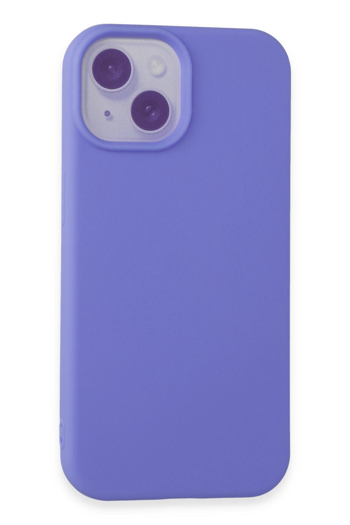 cepmoda iPhone 15 | Uyumlu İnce Esnek Soft Rubber Telefon Kılıfı - LİLA