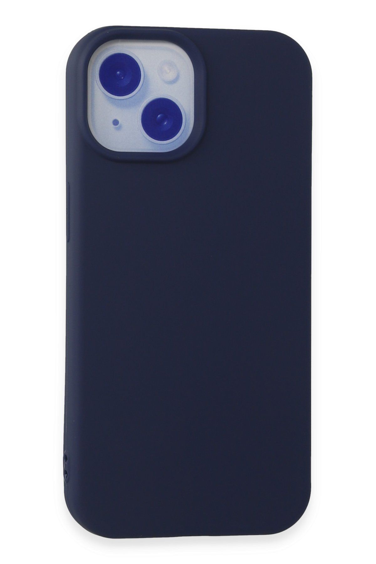 cepmoda iPhone 15 | Uyumlu İnce Esnek Soft Rubber Telefon Kılıfı - LACİVERT