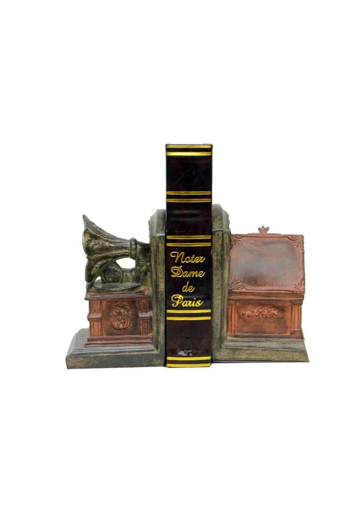 ÖYKÜ VE YİĞİT Kitap Stopper Gramafon & Pikap Dekoratif Hediyelik